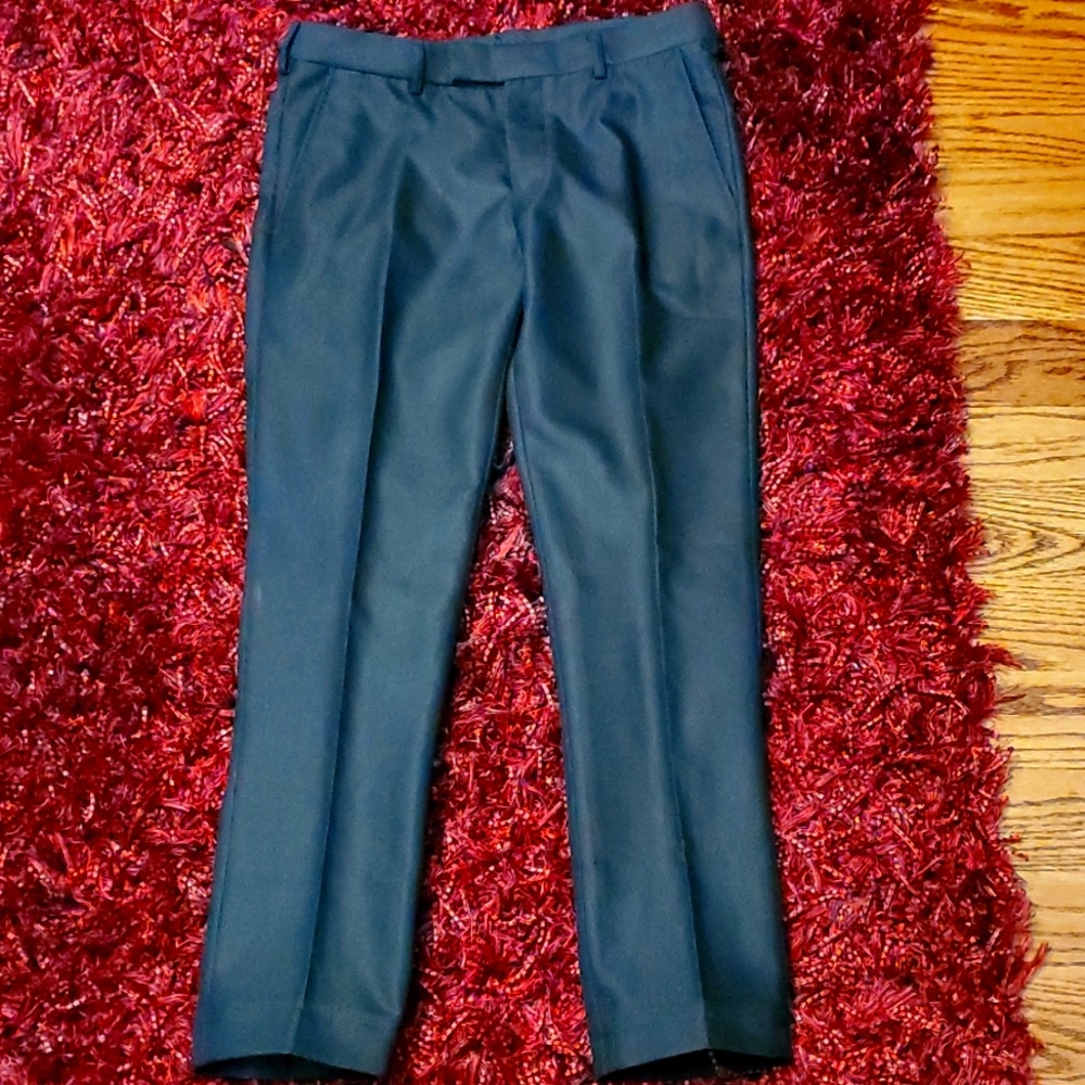 Men's Stockhomme Dress Pant Black Pin Stripe Size 30